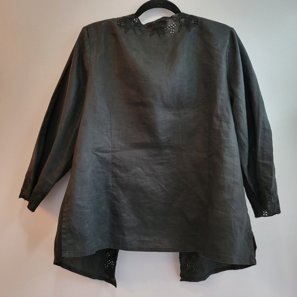 Vintage Lino USA Open Linen Blazer / Jacket Size L - Picture 2 of 6